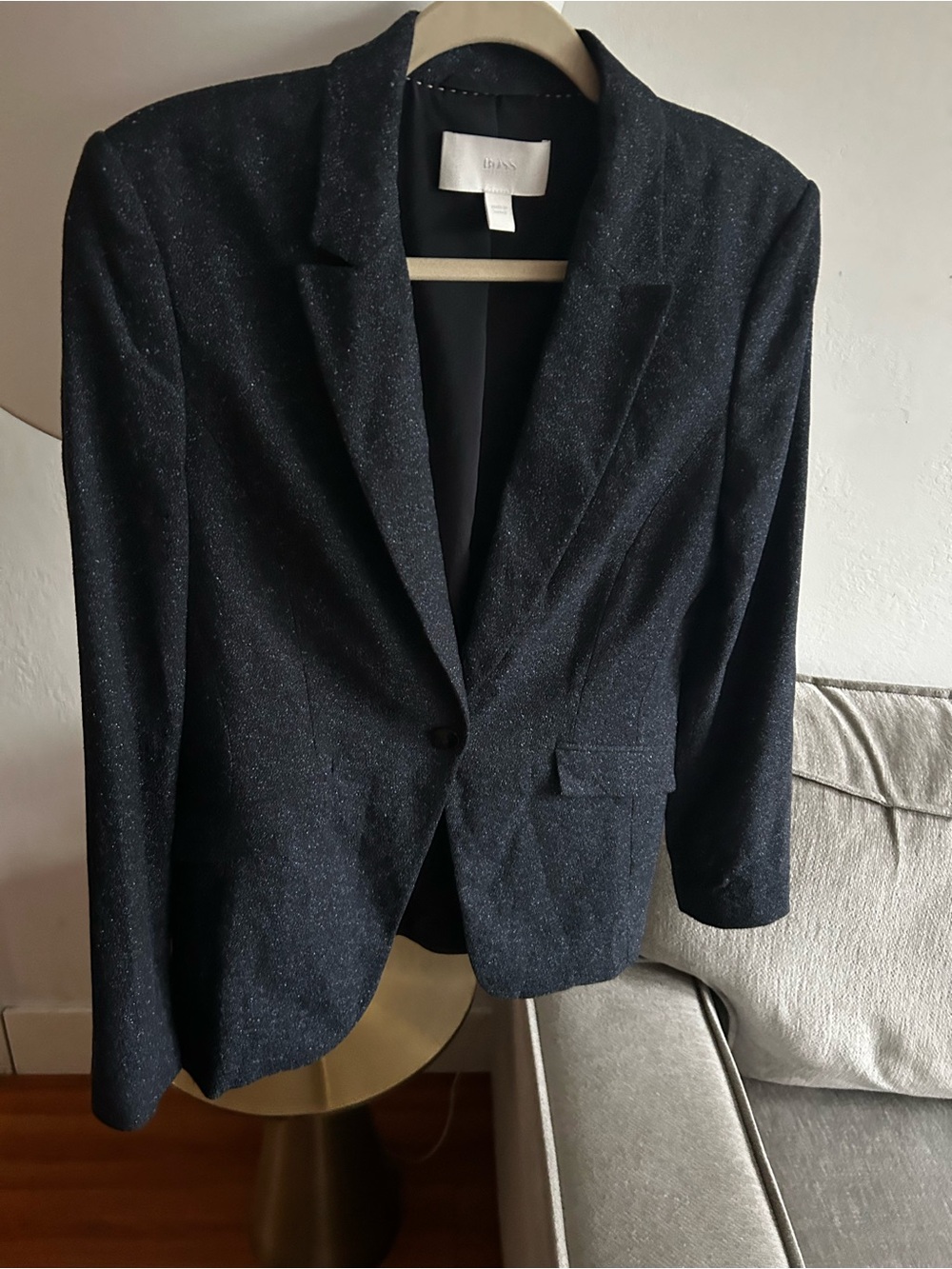 Boss Womans Wool Silk Blazer 6 Preppy Old Money Luxury Fall Herringbone Career
